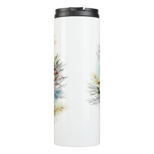 Maltese Kerstkrans feestelijke pup Thermosbeker (Achterkant)