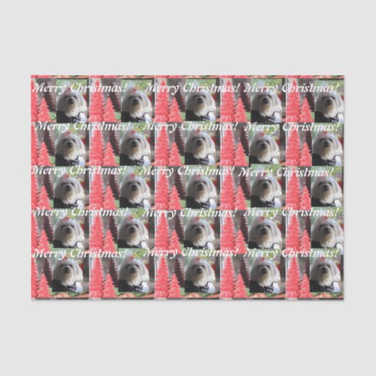 Maltese Kerstmis met Rode Bomen Tissuepapier (Voorkant)