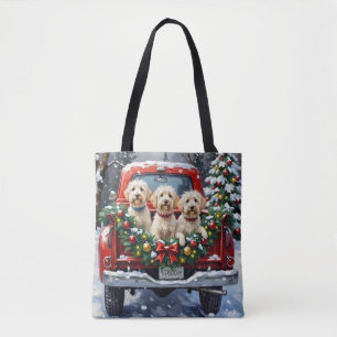 Maltese Kerstmis Rode Truck Vakantie Tote Bag