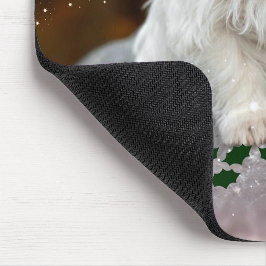 Maltese kerstpuppy muismat (Hoek)