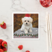 Maltese kerstpuppy servet (Insitu)