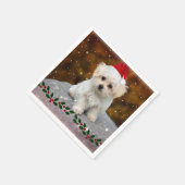 Maltese kerstpuppy servet (Hoek)