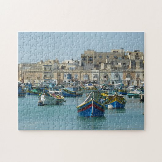 Maltese kleurige boten legpuzzel (Horizontaal)