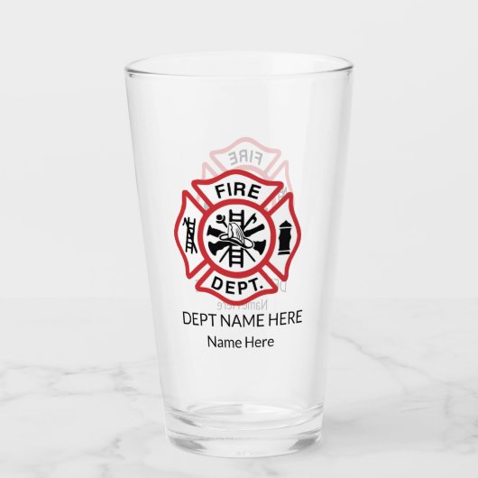 Maltese kruisbrandweerman glas (Voorkant)