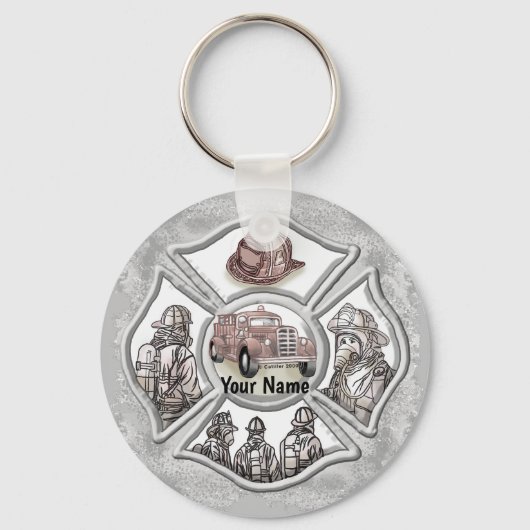 Maltese kruisbrandweerman sleutelhanger (Voorkant)