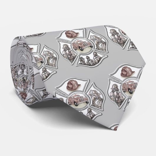 Maltese kruisbrandweerman stropdas (Opgerold)