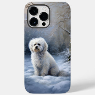 Maltese Laat het Sneeuwen Kerstmis Case-Mate iPhone 14 Pro Max Hoesje