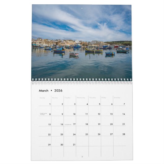 Maltese landschappen kalender (Mar 2026)