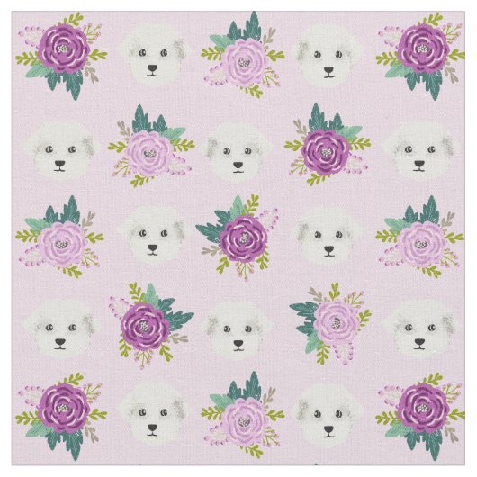 maltese lavendel florals hond stof (Close Up)