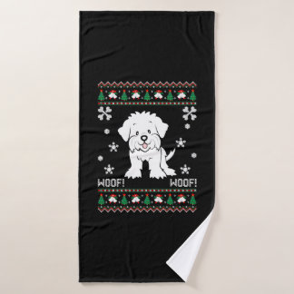 Maltese lelijke kersttrui badhanddoek