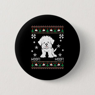 Maltese lelijke kersttrui ronde button 5,7 cm