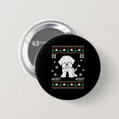 Maltese lelijke kersttrui ronde button 5,7 cm (Voorkant /achterkant)