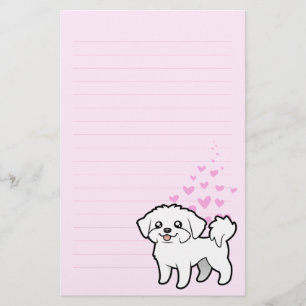Maltese liefde (puppy cut) briefpapier