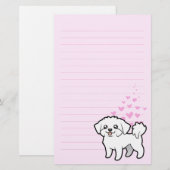 Maltese liefde (puppy cut) briefpapier (Voorkant / Achterkant)