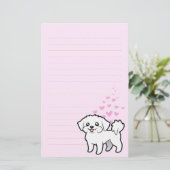 Maltese liefde (puppy cut) briefpapier (Staand voorkant)