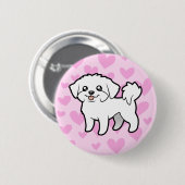 Maltese liefde (puppy cut) ronde button 5,7 cm (Voorkant /achterkant)