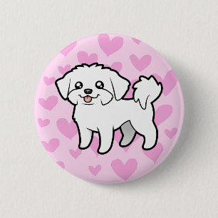 Maltese liefde (puppy cut) ronde button 5,7 cm