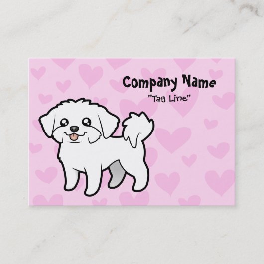 Maltese liefde (puppy cut) visitekaartje (Voorkant)