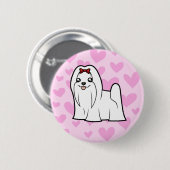 Maltese liefde (show snijden) ronde button 5,7 cm (Voorkant /achterkant)