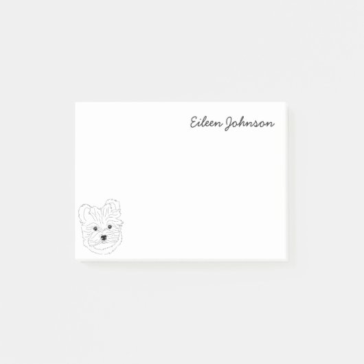 Maltese Lover Eenvoudig Zwart & Wit Gepersonalisee Post-it® Notes (Voorkant)