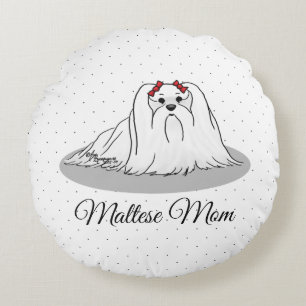 Maltese mam - Cute Hondenras Mam Dog Mam Rond Kussen