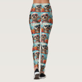 Maltese met Hart Rozen Valentijnsdag  Leggings (Achterkant)