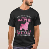 Maltese Moeder Baby Grappige Leuke Hond Eigenaar P T-shirt (Voorkant)