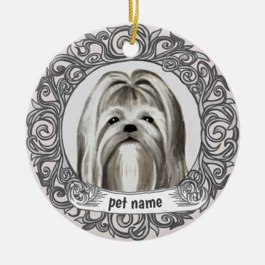 Maltese ornament van het Dog Loving Memory (Voorkant)
