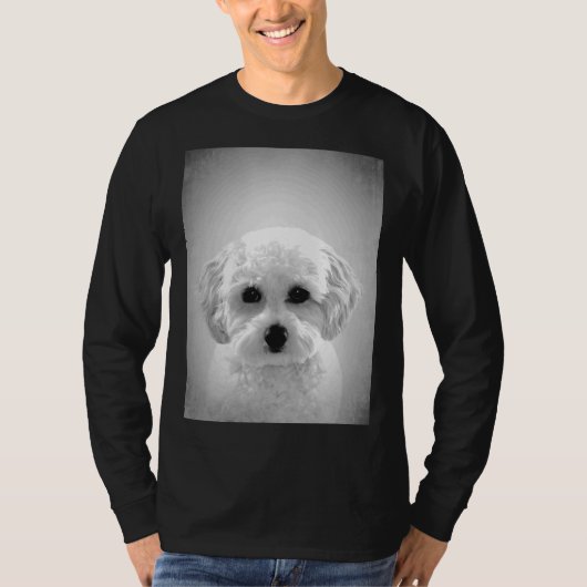 Maltese poedelhond BW  D14 T-shirt (Voorkant)