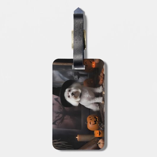 Maltese pompoenen Halloween eng Bagagelabel (Achterkant verticaal)