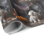 Maltese pompoenen Halloween eng Cadeaupapier (Rol Hoek)