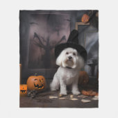 Maltese pompoenen Halloween eng Fleece Deken (Voorkant)