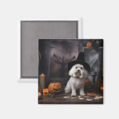 Maltese pompoenen Halloween eng Magneet (Voorkant / Achterkant)