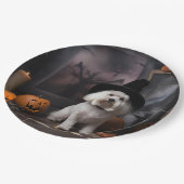 Maltese pompoenen Halloween eng Papieren Bordje (Gekanteld)