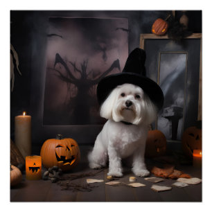 Maltese pompoenen Halloween eng Perfect Poster