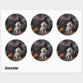 Maltese pompoenen Halloween eng Ronde Sticker (Vel)