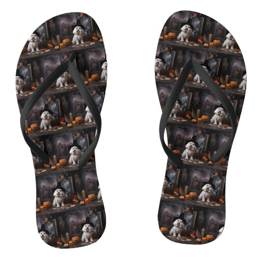 Maltese pompoenen Halloween eng Teenslippers (Voetbed)