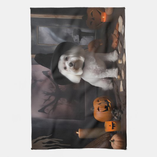 Maltese pompoenen Halloween eng Theedoek (Verticaal)