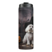 Maltese pompoenen Halloween eng Thermosbeker (Voorkant)