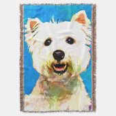 Maltese Pop Art Waterverf Portret Deken (Voorkant Verticaal)