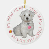 Maltese pop - Eerste Kerstmis Keramisch Ornament (Voorkant)