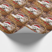 Maltese Puppies in een kerstmand Cadeaupapier (Hoek)