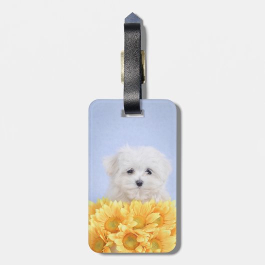 Maltese puppy bagagelabel (Achterkant verticaal)