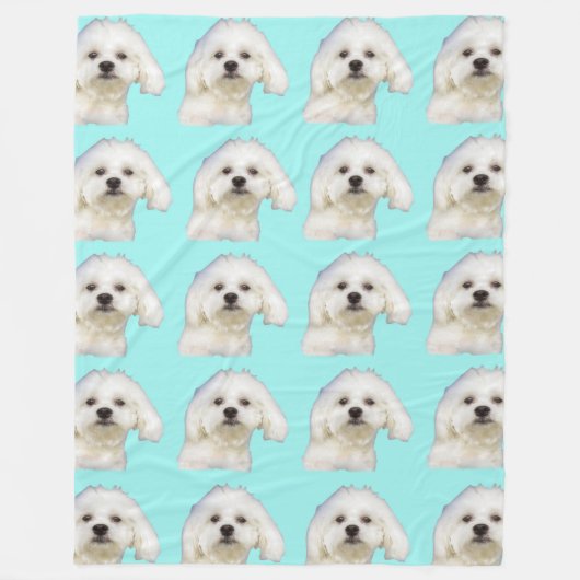 Maltese puppy fleece deken (Voorkant)