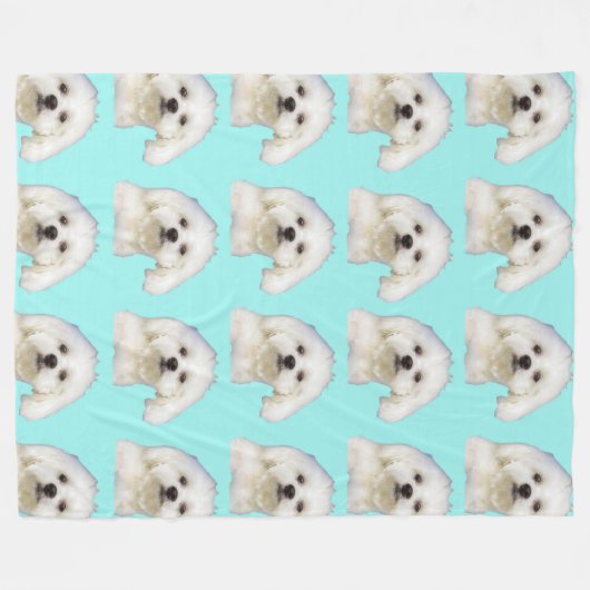 Maltese puppy fleece deken (Voorkant (Horizontaal))