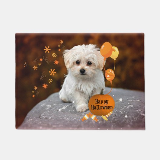 Maltese puppy, Halloween Celebration, Deurmat (Voorkant)