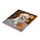 Maltese puppy, Halloween Celebration Tegeltje (Zijkant)