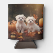 Maltese puppy herfst verrukking pompoen blikjeskoeler (Voorkant)