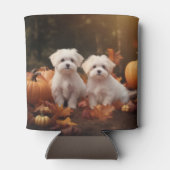 Maltese puppy herfst verrukking pompoen blikjeskoeler (Achterkant)