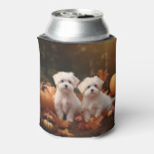 Maltese puppy herfst verrukking pompoen blikjeskoeler (Blikje Achterkant)